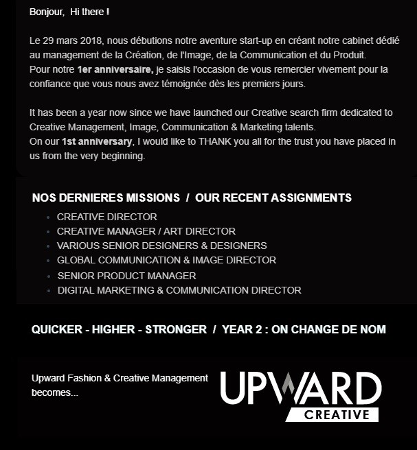 anniversaire upward creative